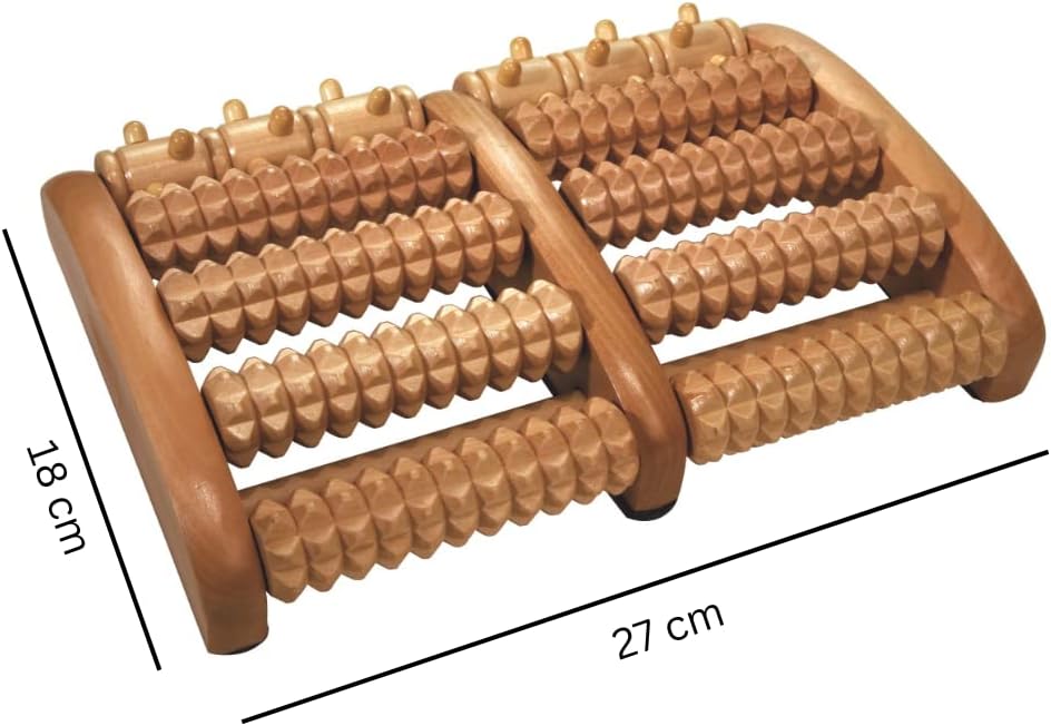 Croll & Denecke Foot Massage Roller, Made from Wood - 2 x 5 Rolls