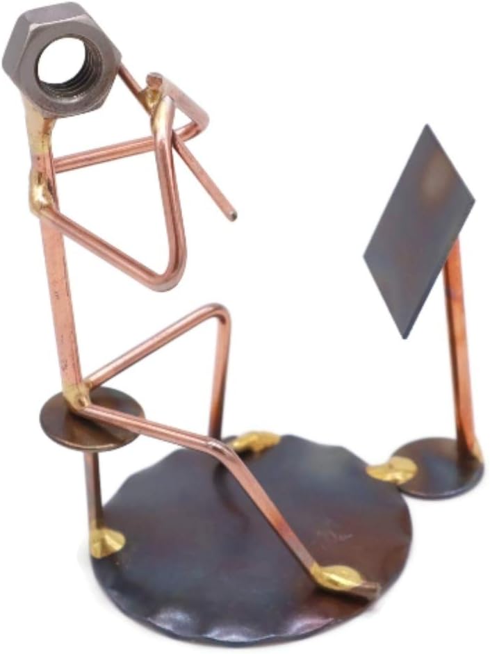 Flute with Music Stand Collectible Handmade Metal Art Figurine, Desk Accessories, Trophy, Band, Office Decor, Musical Instrument image 5