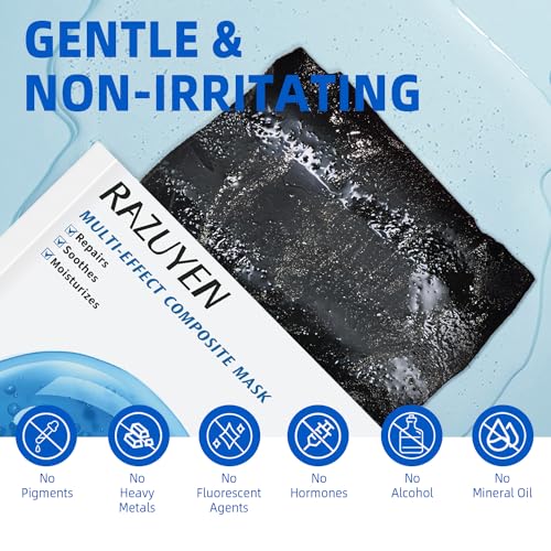 RAZUYEN Rejuvenating Sheet Mask, Panthenol Vitamin B5 Facial Mask for Sensitive Skin, Hydrating, Soothing, Calming and Balancing, Face Sheet Mask 10 Sheets - Image 4