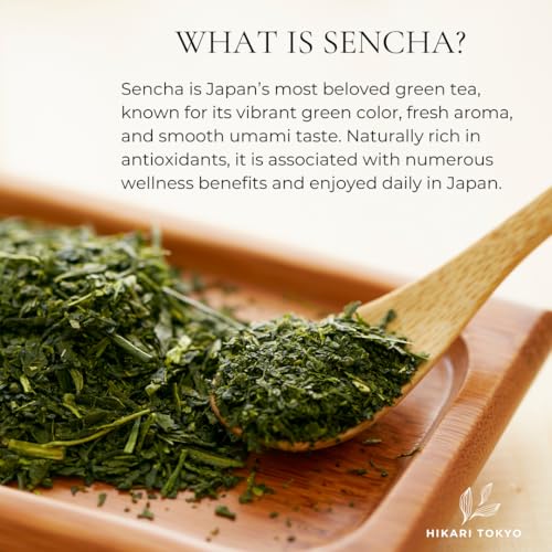 Image of Hikari Tokyo Uji Sencha Green Tea Loose Leaf | Premium Japanese Green Tea | Grown in Uji Kyoto |100% Pure and Authentic | Loose Leaf (100 g)