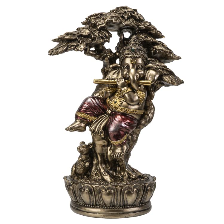 Pacific Giftware Ganesha Figur musiziert unter Baum | Statue...