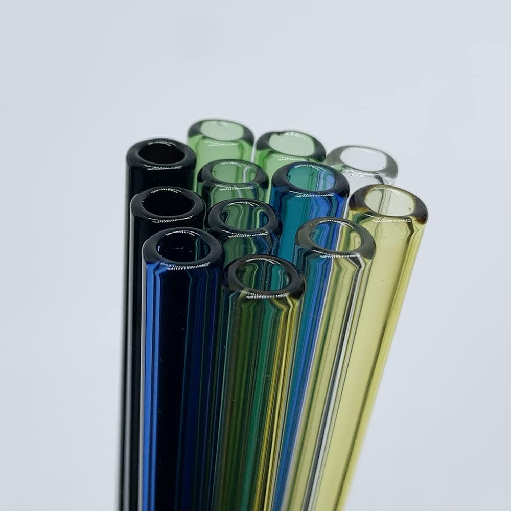 Glass tubes 12 Piece, 8 Inch Long Borosilicate Glass Tubes OD 8 mm Thickness 1.5 mm Colorful Industrial Glass Tubing for Tall Cup (8mm / Multiple Colors)
