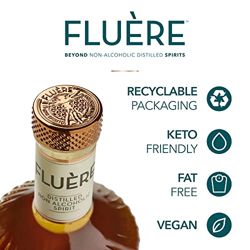 FLUÈRE RUM ALTERNATIVE - Spiced Cane dunkel geröstet, alkoholfreie Spirituose (1 x 0.7 l) für Cocktails kreiert - Noten von dunkel gerösteten Kaffeebohnen - Kakao - Lakritze - Tonkabohnen und Toffee