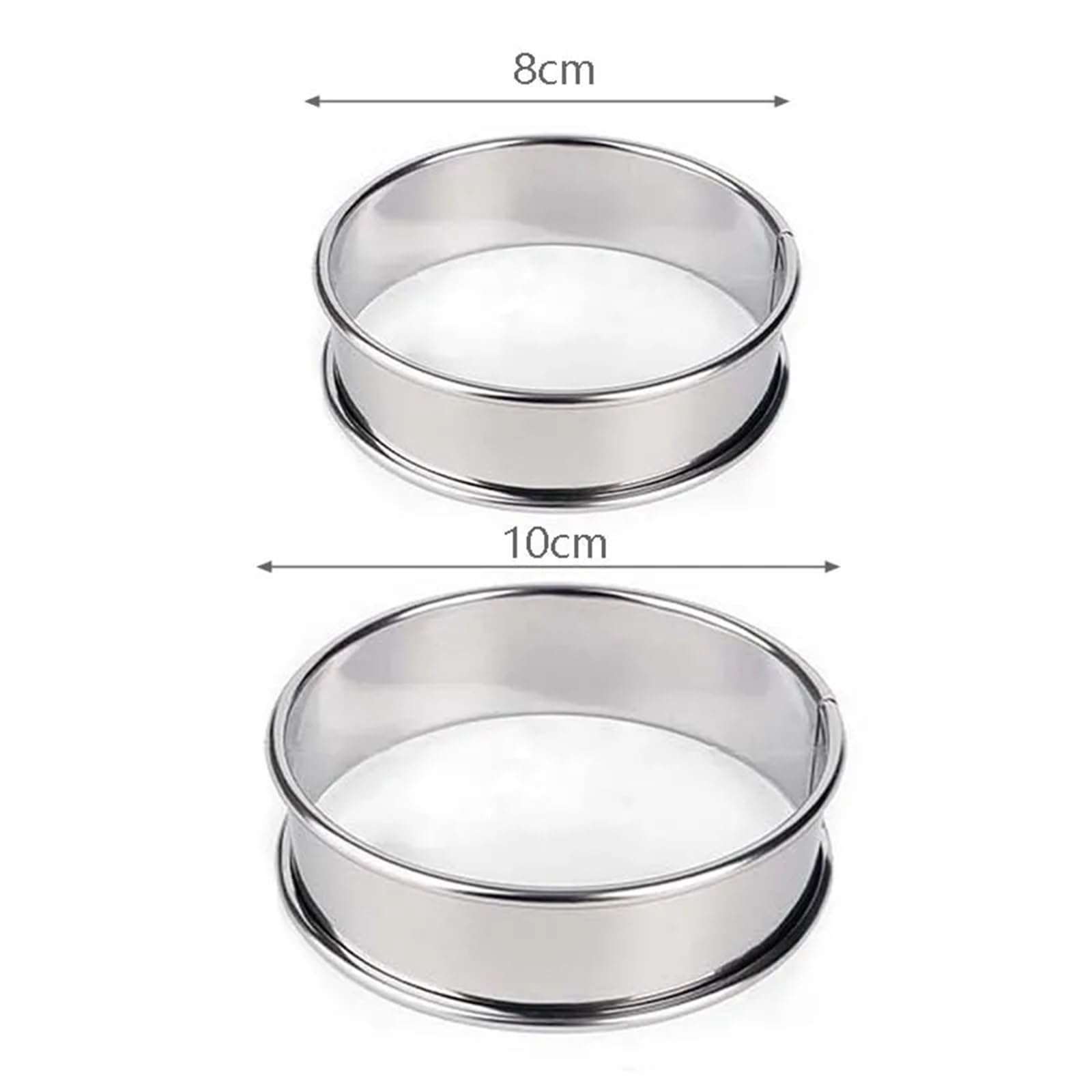 5 Pièces Anneaux à Tarte Muffins Anneau Double Roulé en Acier Inoxydable Moule Rond Métal for la Fabrication des Aliments Ustensiles de Cuisson pour La Pâtisserie Et La Cuisine(10cm 5PCS)