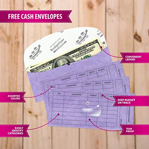 Budget Planner Bill Organizer Book - (Non-Dated) Monthly Budget Notebook and Expense Tracker – Finance Planner Bundled with Cash Envelopes – Budget Ledger with Pockets