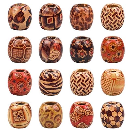 Bolas de Madera 500 g (Aprox.330 Piezas) Abalorios para Manualidades, Cuentas de Madera para Collares, Bolitas Perlas Accesorios para Hacer Pulseras DIY Pulsera Collar