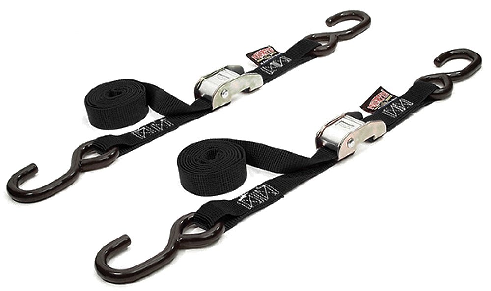 PowerTye 22262 Black 1" X 5 1/2ft Cam Buckle S-Hook Tie-Downs