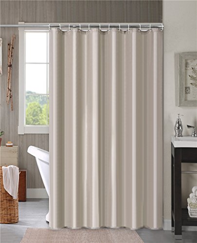 Home Queen Waffle Weave Shower Curtain, Bath Liner With Soft Touch, Water Repellent Bathroom Curtain Liner With Bottom Magnets And Reinforced Grommets, 72 W X 72 L Inches, Taupe #TOP1