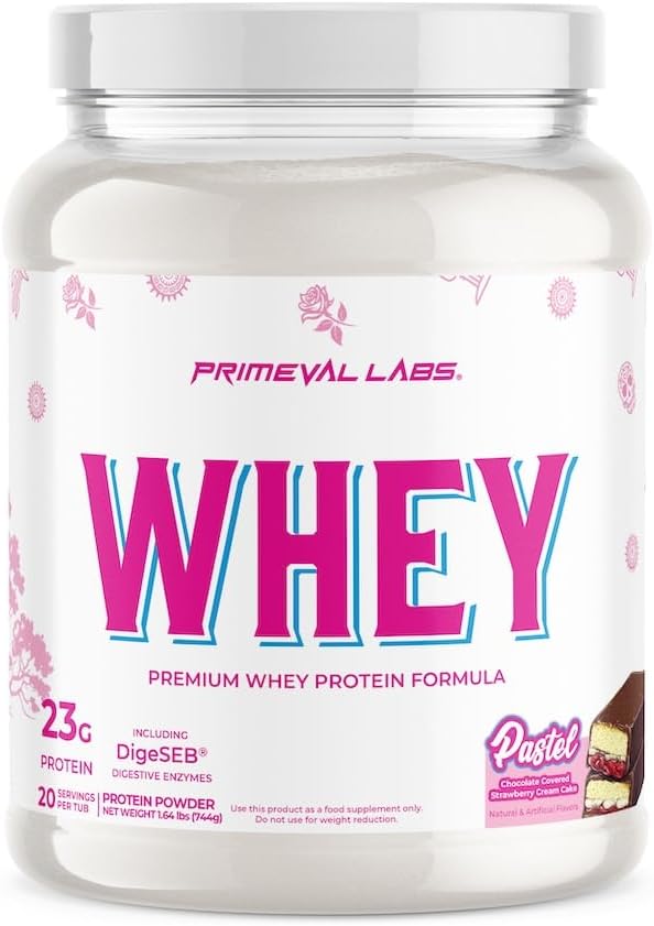 Primeval Labs Pure Whey Protein Concentrate | Muscle Growth & Recovery | Easy to Mix Formula | Pastel | 20 Servings