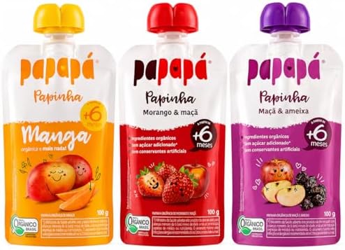 Melhores Alimentos Infantis Papapá de 2026: Guia de Compra e Análise Nutricional Completa 11 Papinha Papapá Orgânica Kit 3 un | Manga, Morango, Maçã | +6 Mese...
