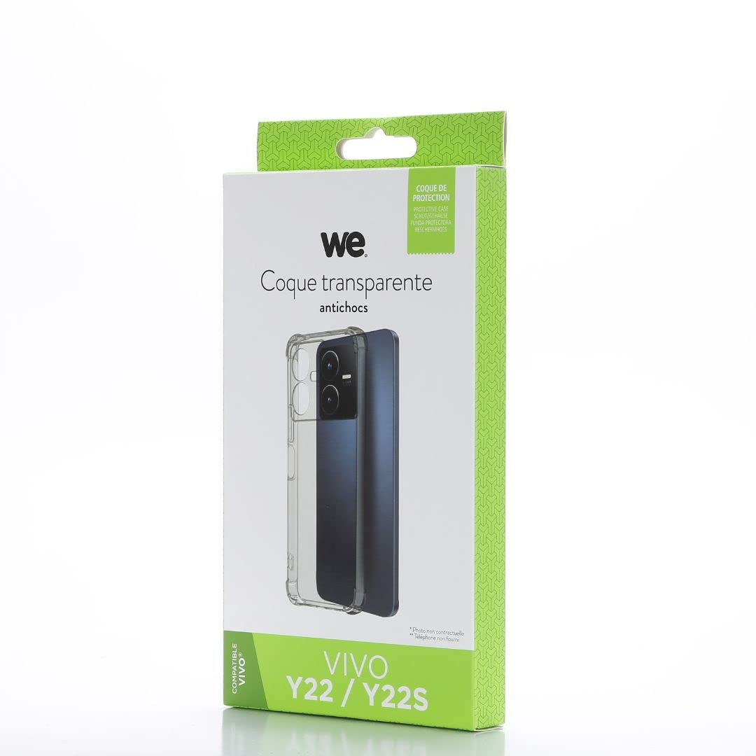 WE Vivo Y22 / Y22S - Custodia protettiva trasparente, anti-urto, ultra resistente, semi-rigida, aspetto del telefono conservato
