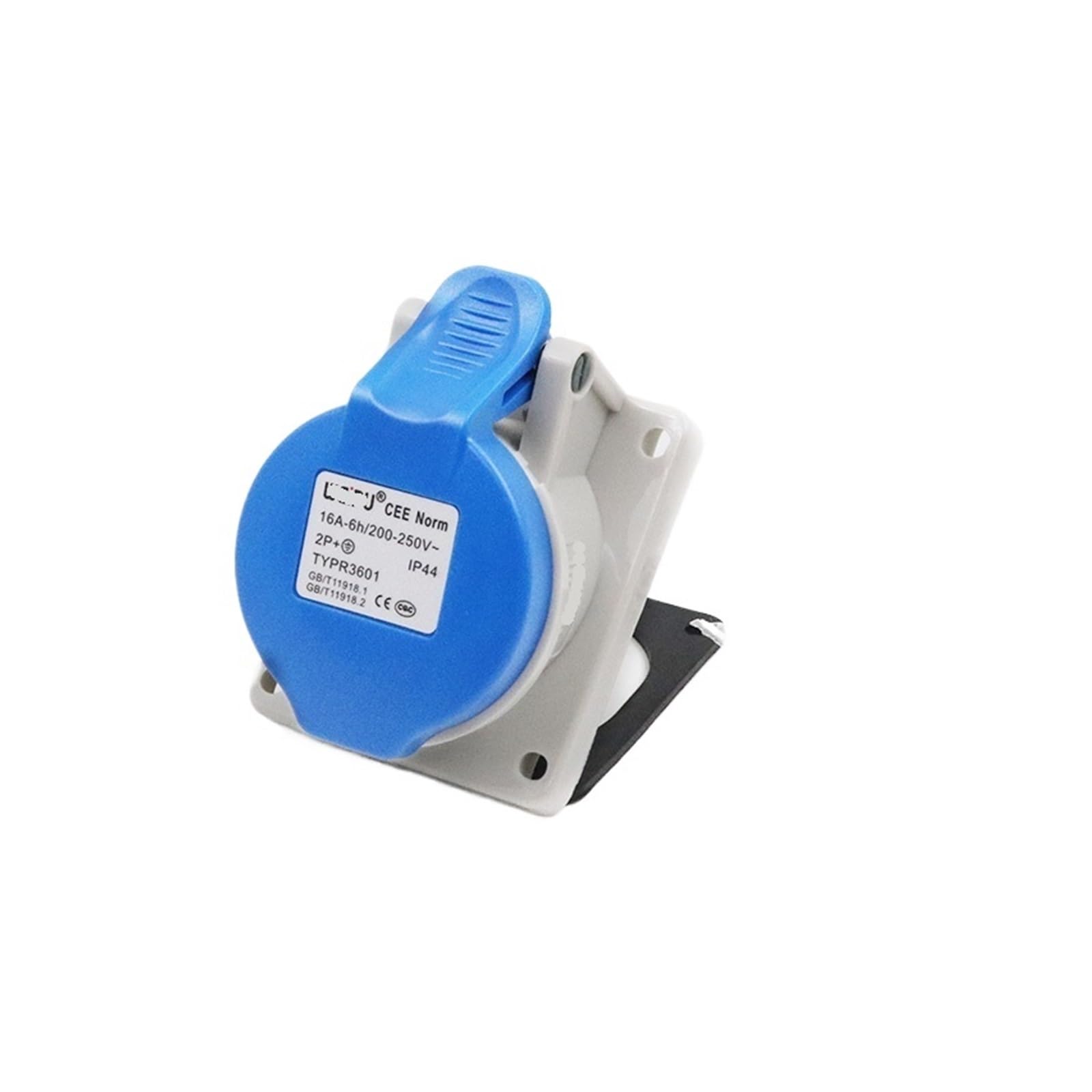 Base industrial de 16A contra tirones con montaje inclinado TYPR3601