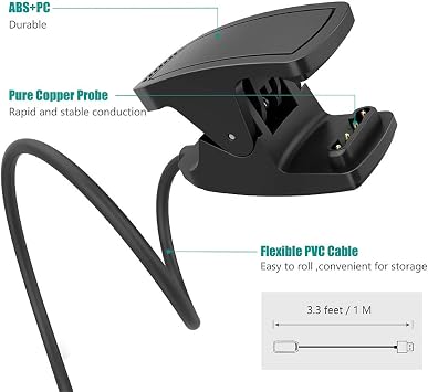TUSITA Charger Compatible with Garmin Descent Mk1 Mk2 Mk2i Mk2S Mk3i X50i G1 G2 Solar, 1M - GPS Smartwatch Accessories