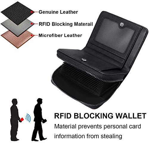 Huanlang Mens Wallet Rfid Blocking Multi Card Holder Wallets For Men Bifold Wallet With Zipper Small Men's Leather Wallet #TOP6