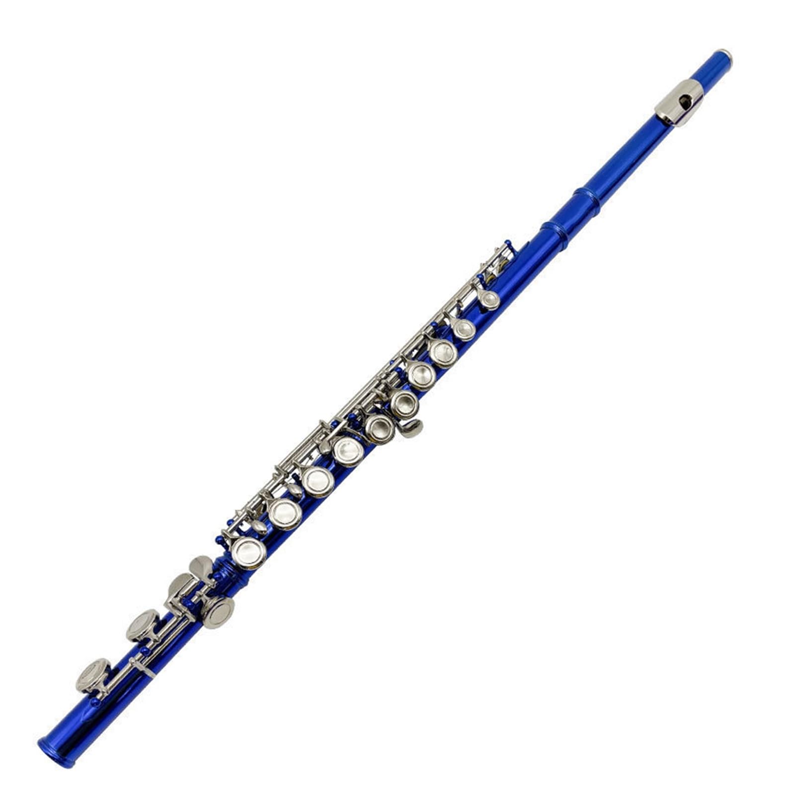Flauta Travesera De Orificio Cerrado De 16C Mi Color Azul Morado Y Cian Para Principiantes Instrumento De Práctica Flautas Para Principiantes
