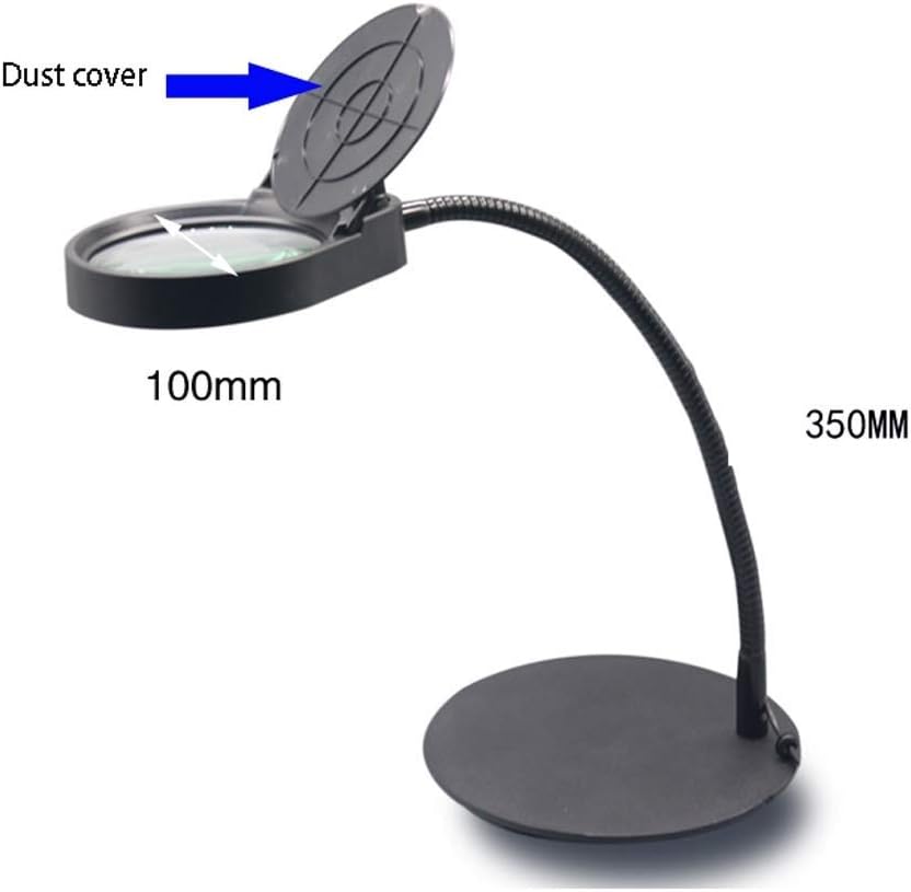 Lighted Magnifier and Desk Lamp for Hobby, Crafts, Inspection, Reading Books, Magazines, Newspapers, Model Building, Soldering, Jewelry Design, Needlepoint, Sewing and More