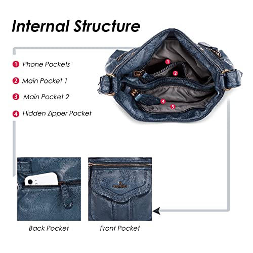 Angel Kiss Crossbody Purse for Women Multi Pockets Bags Retro Vegan Designer Leather Women's Shoulder Handbags3