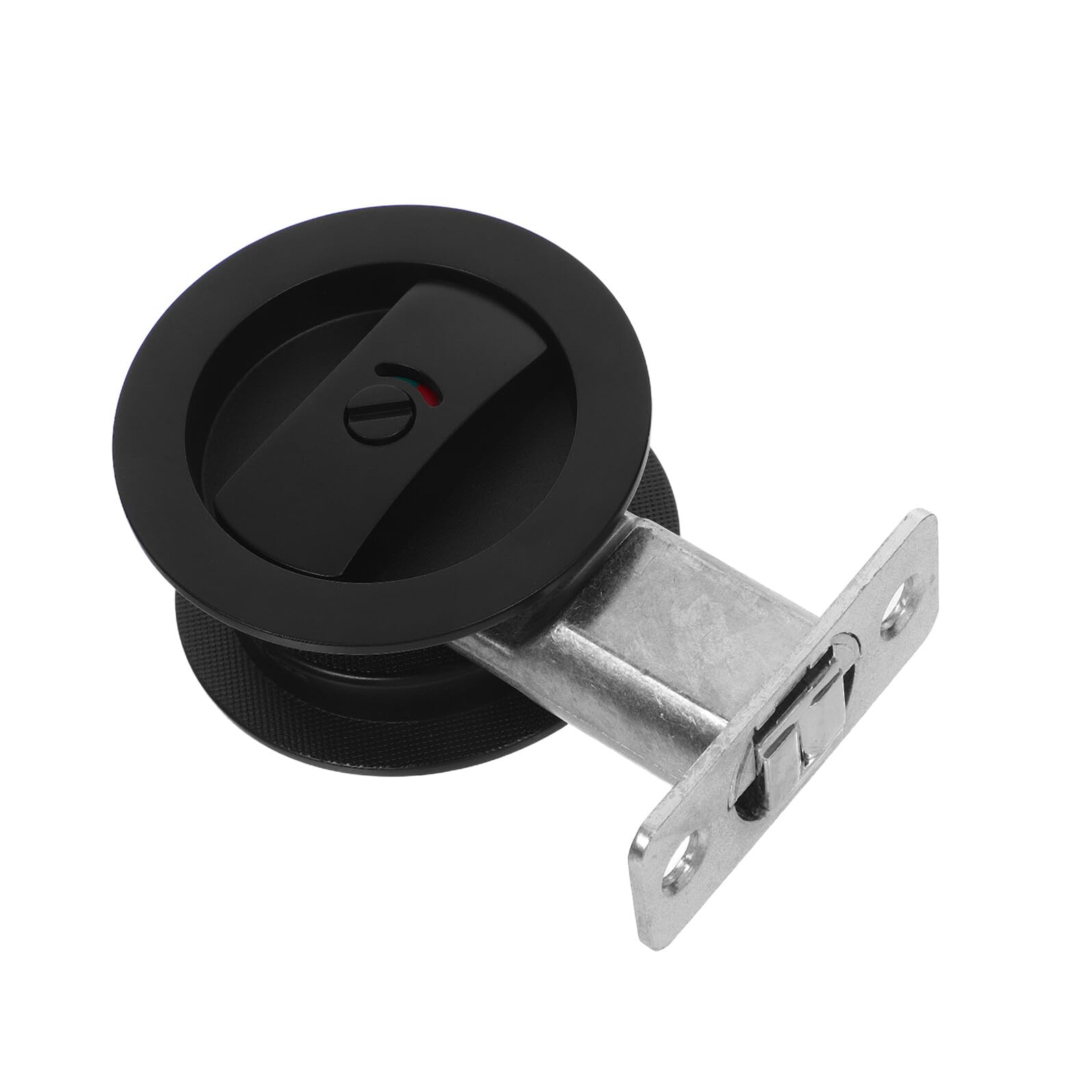 Verrou invisible pour porte coulissante noir avec poignée ronde encastrée Healeved