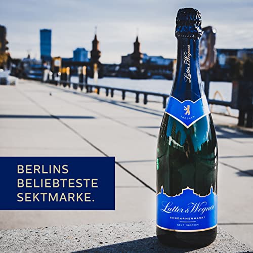 Lutter & Wegner Gendarmenmarkt Sekt Trocken (6 x 0,75 l) - erfrischender, feinperliger Sekt mit dezenten Fruchtnoten, 11,0 % vol., frisch-fruchtig, aus der Hauptstadt Berlin