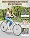 Ktaxon Women Bike 24/26 Inch Bicycles for Women, Beach Cruiser Bike with Premium Derailleur & Shift Lever, Adjustable Seat, High-Carbon Steel Frame and Excellent Welding Technology (26