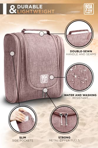 Premium Hanging Travel Toiletry Bag for Women and Men, Hygiene Bag, Bathroom and Shower Organizer Kit with Elastic Band Holders for Toiletries, Cosmetics, Makeup, Brushes
