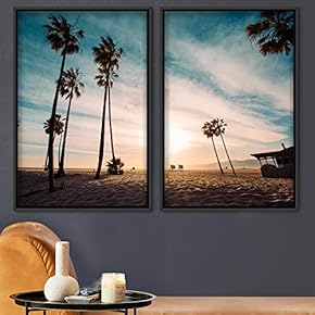 signwin 2 Piece Framed Canvas Wall Art Palm...