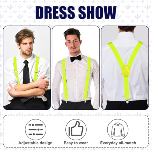 Image of Aomig Men's Adjustable Wide Braces, Extra Wide X Braces for Men, Braces for Men with Very Strong 4 Clips - 3.5 cm