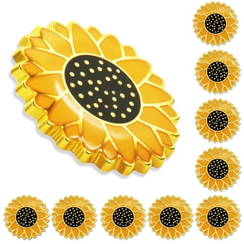 Image of 20 /Pieces Cute Sunflower Enamel Lapel Pin Bluk Sunflower Brooch Gifts Men Women Clothes Bags Hats Accessories for Backpack Yellow Flower
