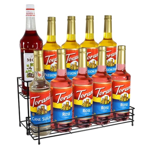 10-Bottle 2-Tier Coffee Syrup Rack
