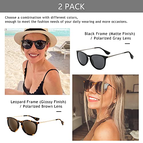 Image of SUNGAIT Premium Vintage Round Sunglasses for Women Men Classic Retro Trendy Style