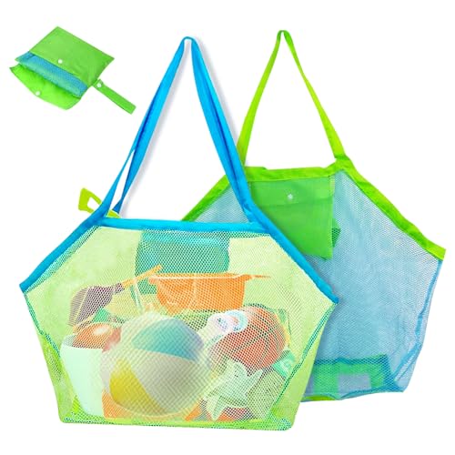 2 Pièces Sac de Transport et Rangement Jouets de Plage en Maill Grand - idéal pour Le Stockage des Enfants