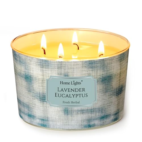 HomeLights Soy Wax Candles for Home Scented, 4-Wick Candles in