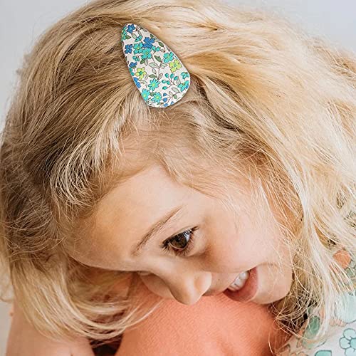 12 Pcs Hair Clips Snap Clips Flower Patterns Hair Pins Accessories For Girls Women Kids (Drop Shape) #TOP3