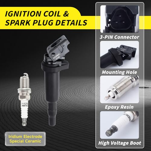 ATURMC Set of 6 UF592 Ignition Coil Pack & Iridium Spark Plug Compatible with L6 3.0L 2010-2019 135i 335i 435i 535i GT 640i 740i M235i X1 X3 X5 X6 Replaces# 0221504470 12120032137 by ATURMC - Used condition - Image 3