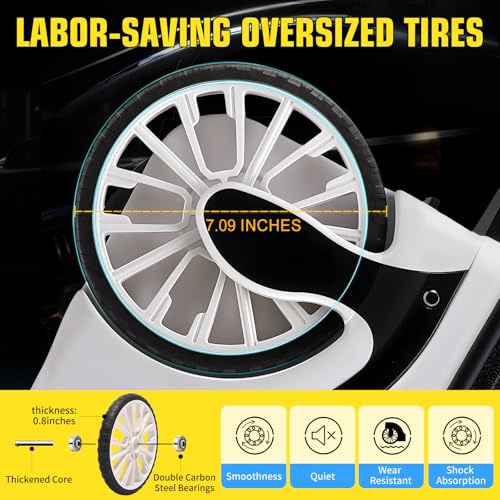 Extra Large Wheels Carry On Luggage Hard Shell Suitcase Top Opening Hardside Frame Travel Luggage with TSA Lock (White, 21-Inch)2