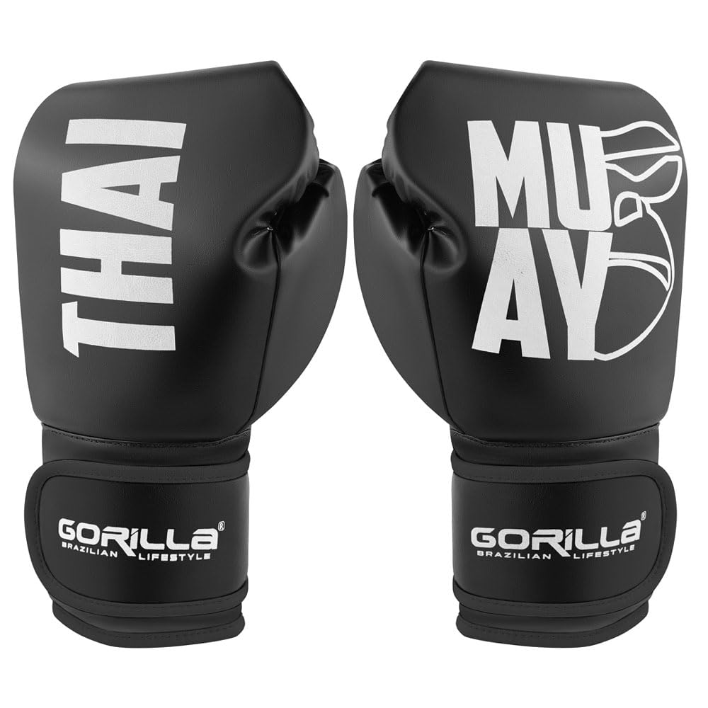 Luva De Boxe 12 Oz Expressive Black Gorilla Muay Thai Kickboxing Fight MMA Combate