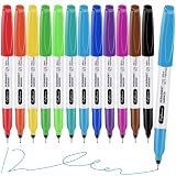 Craftinova Ultra Fine Point Permanent Markers Assorted Colors 12 Pcs, Extra Fine Tip Works On Paper, Glass, Plastic, Metal, Waterproof, Smudge Resistant, For Adults, Teacher, Office &Amp; School Supplies