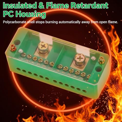 Image of Serplex Terminal Block 2 Inlet 12 Outlet Metering Box Junction Power Distribution Terminal Block Distribution Junction Box 660V 30A 40A Unipolar Terminals Box for Electrical Wiring in RV /Boat /Home