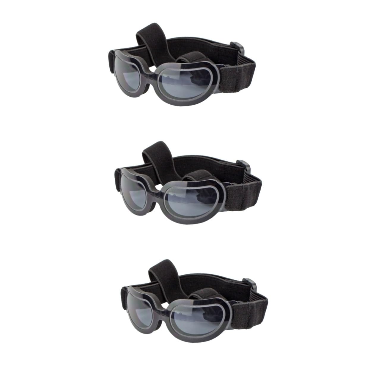 Lunettes de soleil pour chiens avec sangle lot de 3 pliables noir UV