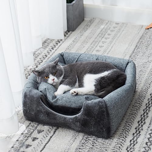 Niche triangulaire pour chat contre le stress : lit fermé lavable - 4