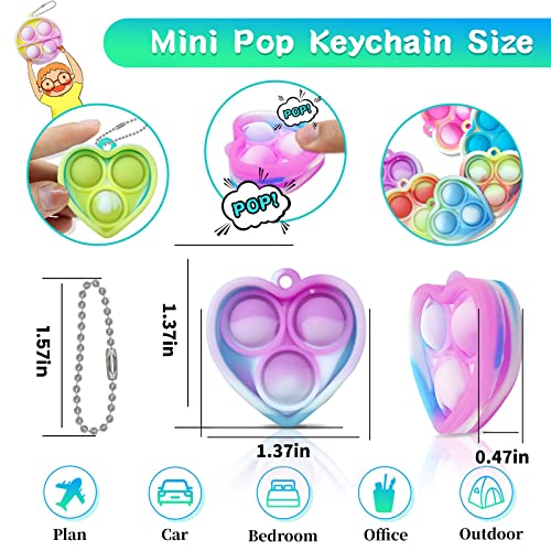 image for ONKULL® Pop Fidget Toys Its Party Favors Toys, 30 Pcs Pop Keychain fo