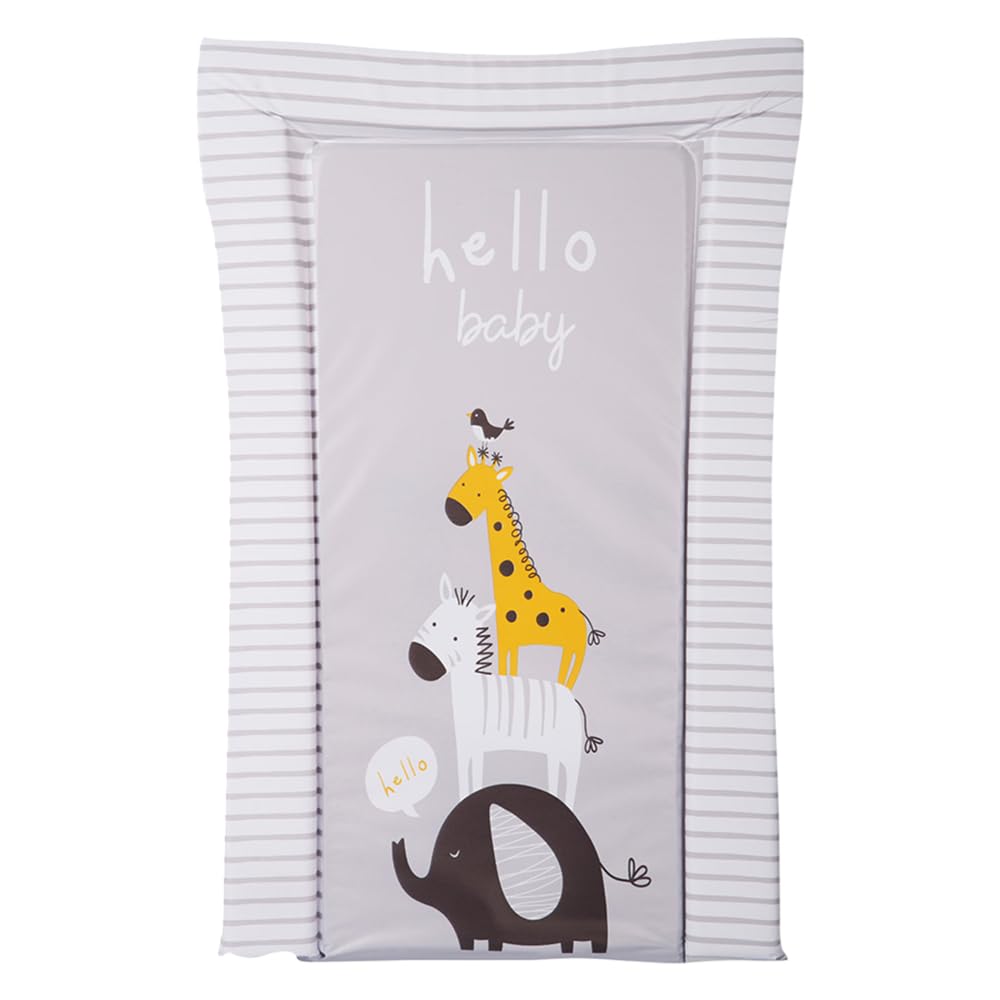 Hopop Baby Changing Mat | Soft Foam Cushioned Diaper Changing Mat/Sleeping Mat/Massage Mat/Water Proof Bed Protector with Raised Edges for Newborn Baby | BPA Free Changing Pad | 71x 47 x 5 cm | Animals