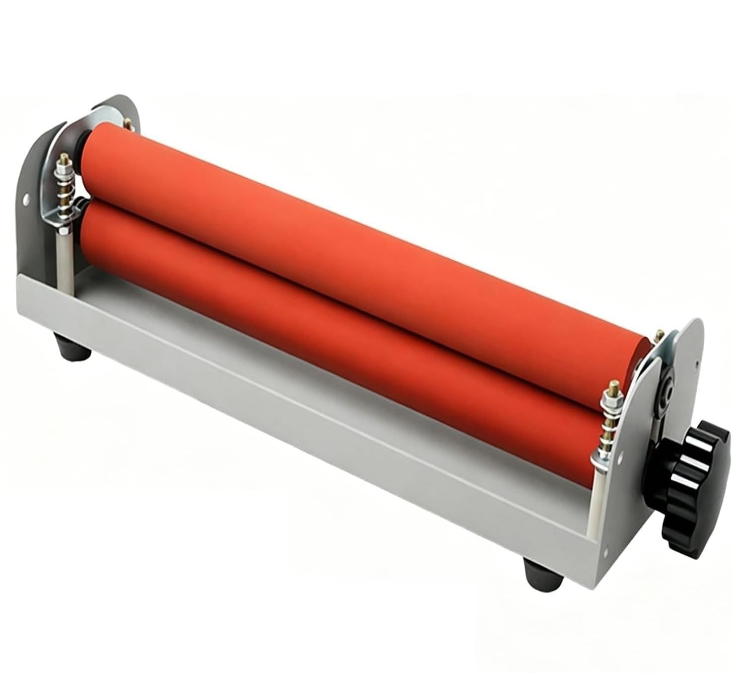 Laminatrice a freddo a manovella da 12 pollici 254 mm con rullo in gomma da 25 mm Spessore 5 mm regolabile, macchina per laminazione manuale con pressa a freddo senza bolle per poster fotografici