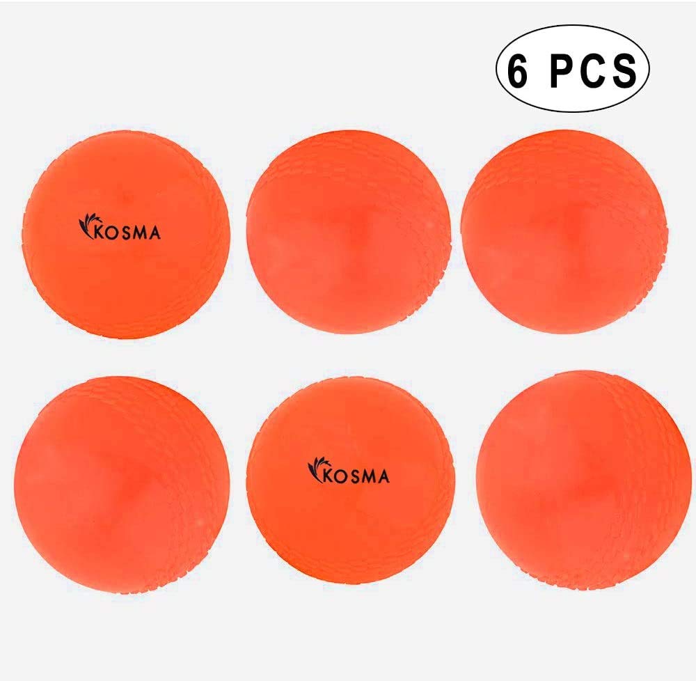 Kosma Lot de 6 balles de Cricket pour entraînement intérieur et extérieur (Orange)