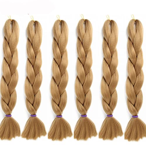 6 Packs Eunice Hair Jumbo Flechten Hair Extensions Colorful Kunsthaar Kanekalon Haar für Heimwerker Crochet Box Zöpfe 100 g/pcs 61 cm (#27) Cover