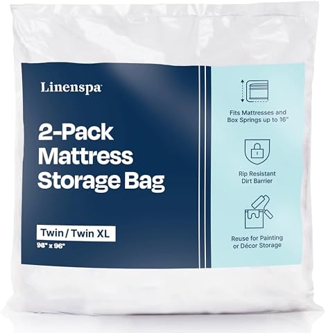 Linenspa Dayanıklı yatak saklama çantası, King Size boy, şeffaf