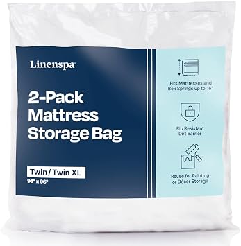 Linenspa Mattress Bag - 2 Pack King/Cal King Mattress Bag for Moving and Storage - Mattress Protection - King/Cal King Mattress Storage Bag – Mattress Storage bag King/Cal King