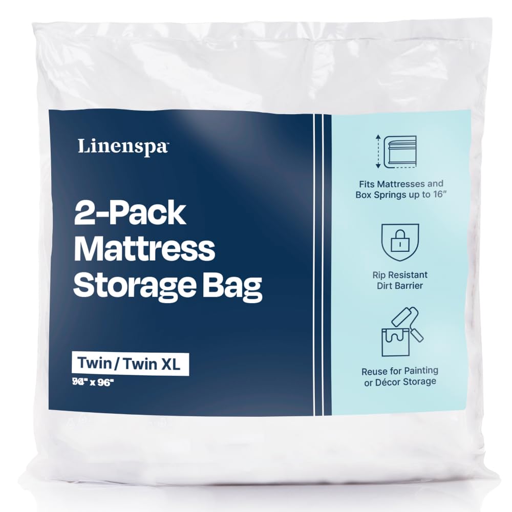 Linenspa Mattress Bag For Moving - Mattress Storage Bag - 2 Pack, Queen