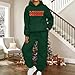 Christmas Sweatsuit for Women Fashion Hoodies & Sweatshirts 2 Piece Jogger Sets Athletic Tracksuit Comfy Lounge Sets Dark Green