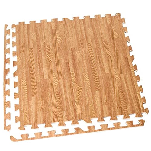 Acan Tradineur   Pack de 4 baldosas de Goma eva, Grosor de 1 cm, Esterilla, Puzzle para Suelo de Gimnasio, Fitness, Yoga, Alfombrilla de protección Espuma (Imitación Madera, 62 x 62 cm)